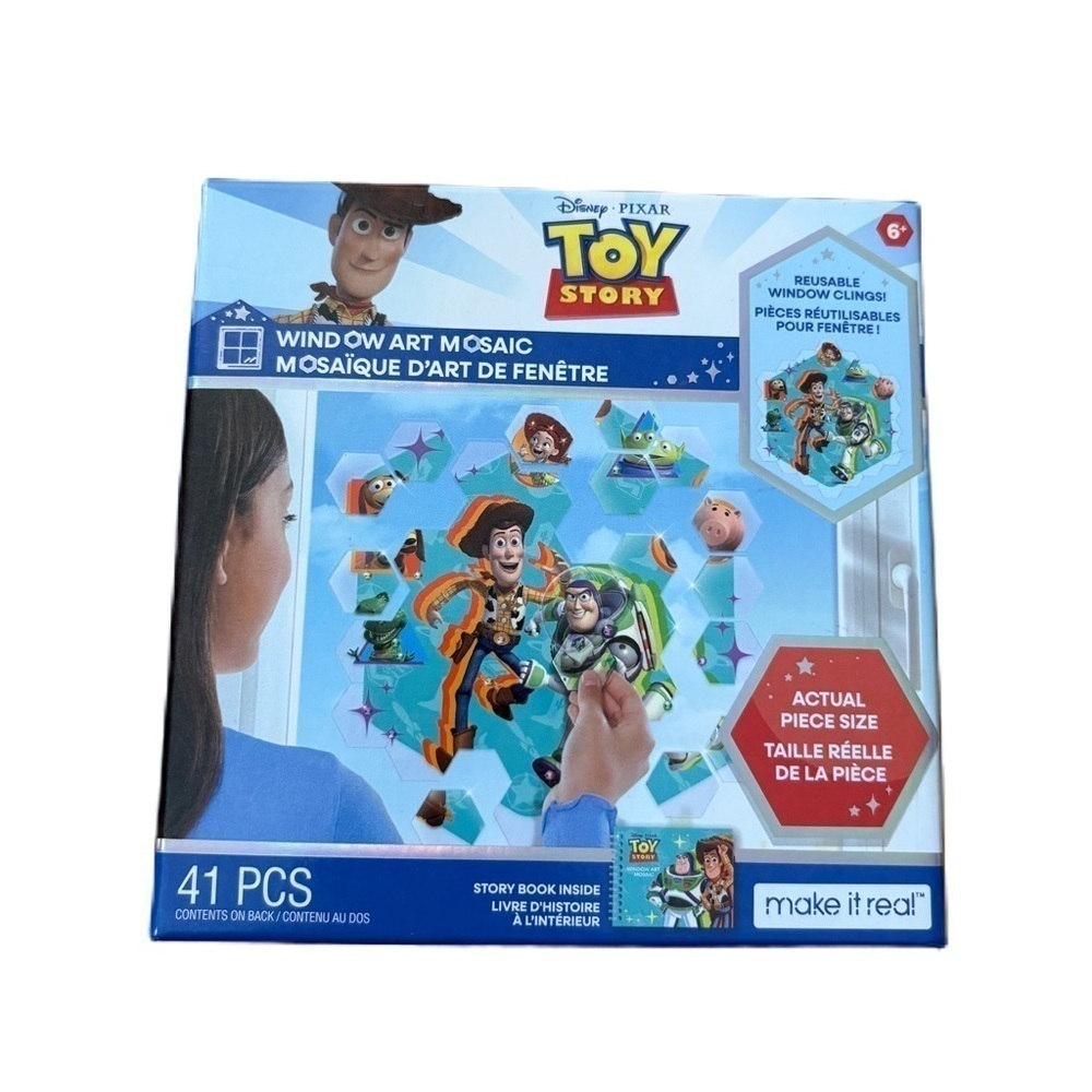 Disney Window Art Mosaic Toy Story 41 pcs Reusable Window Puzzle Clings NEW